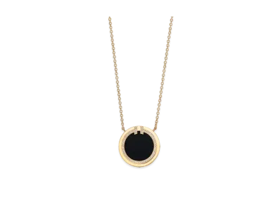 Tiffany & Co. Tiffany T Diamond and Black Onyx Circle Pendant "Gold"
