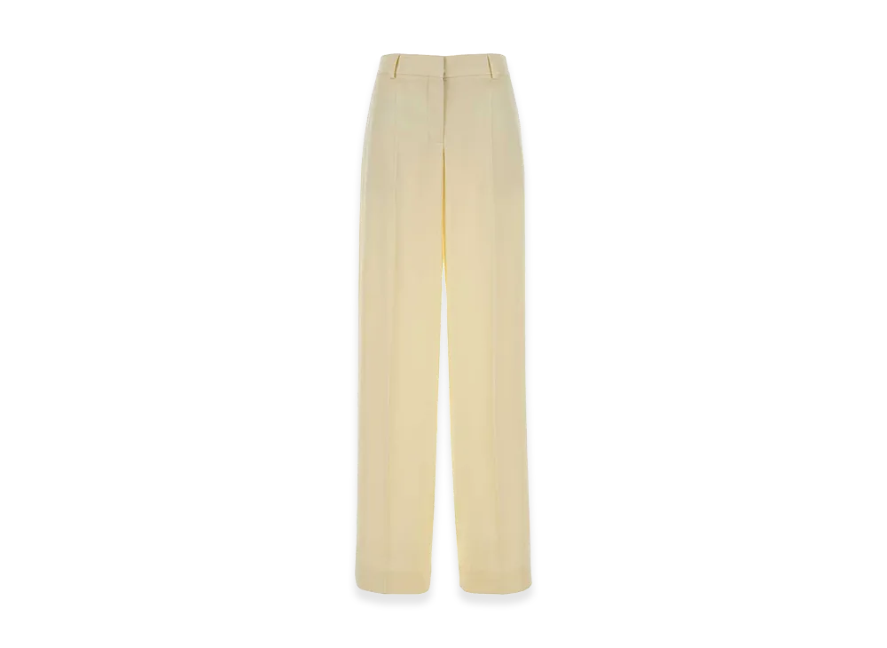STELLA McCARTNEY Women's Pastel Satin Wide-Leg Pant "Yellow"