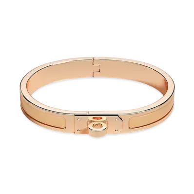 Hermes Mini Clic Kelly Bracelet "Sable/Pink Gold"