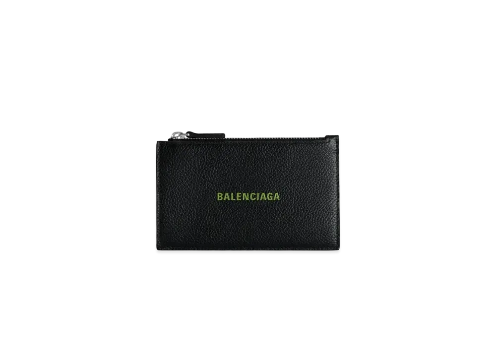 BALENCIAGA Cash Large Long Coin and Card Holder Japan Exclusive "Black/Apple Green"
