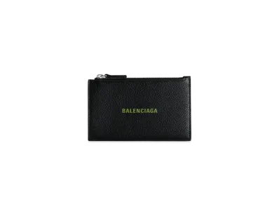 BALENCIAGA Cash Large Long Coin and Card Holder Japan Exclusive "Black/Apple Green"