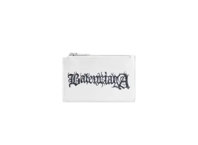 BALENCIAGA Cash Large Long Coin and Card Holder DIY Metal "White/Black"