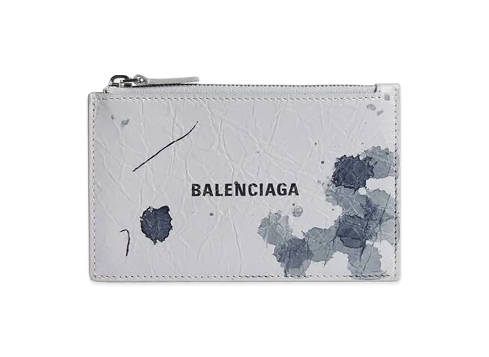 BALENCIAGA Cash Long Coin & Card Holder "Light Grey"