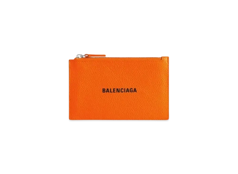 BALENCIAGA Cash Large Long Coin Card Holder "Orange"