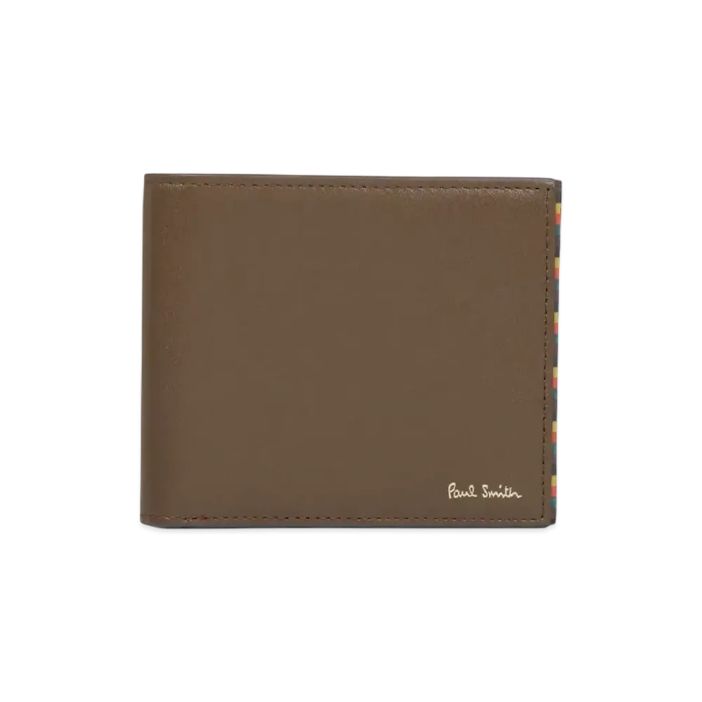 Paul Smith Bright Stripe Trim SS24 Bifold Wallet "Brown"