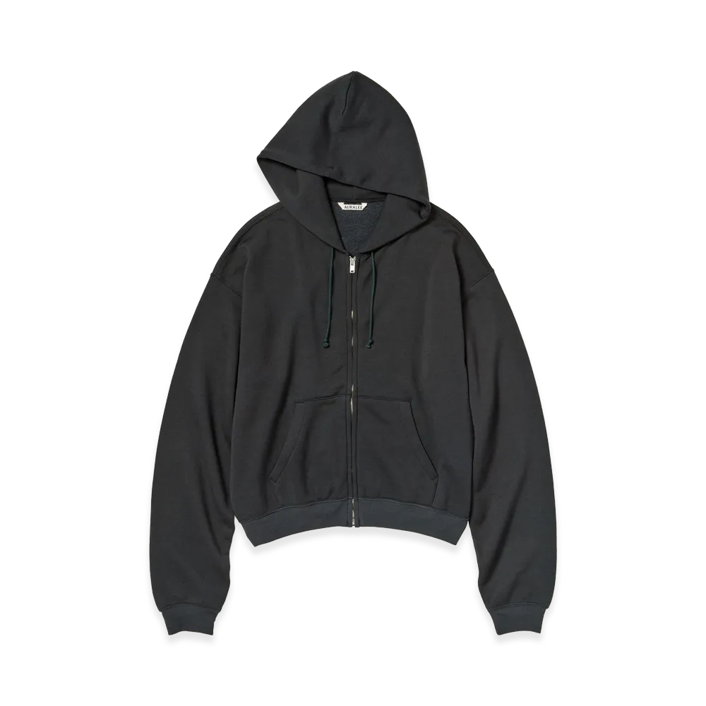 AURALEE High-Twist Compact Sweat Zip Parka "Ink Black"