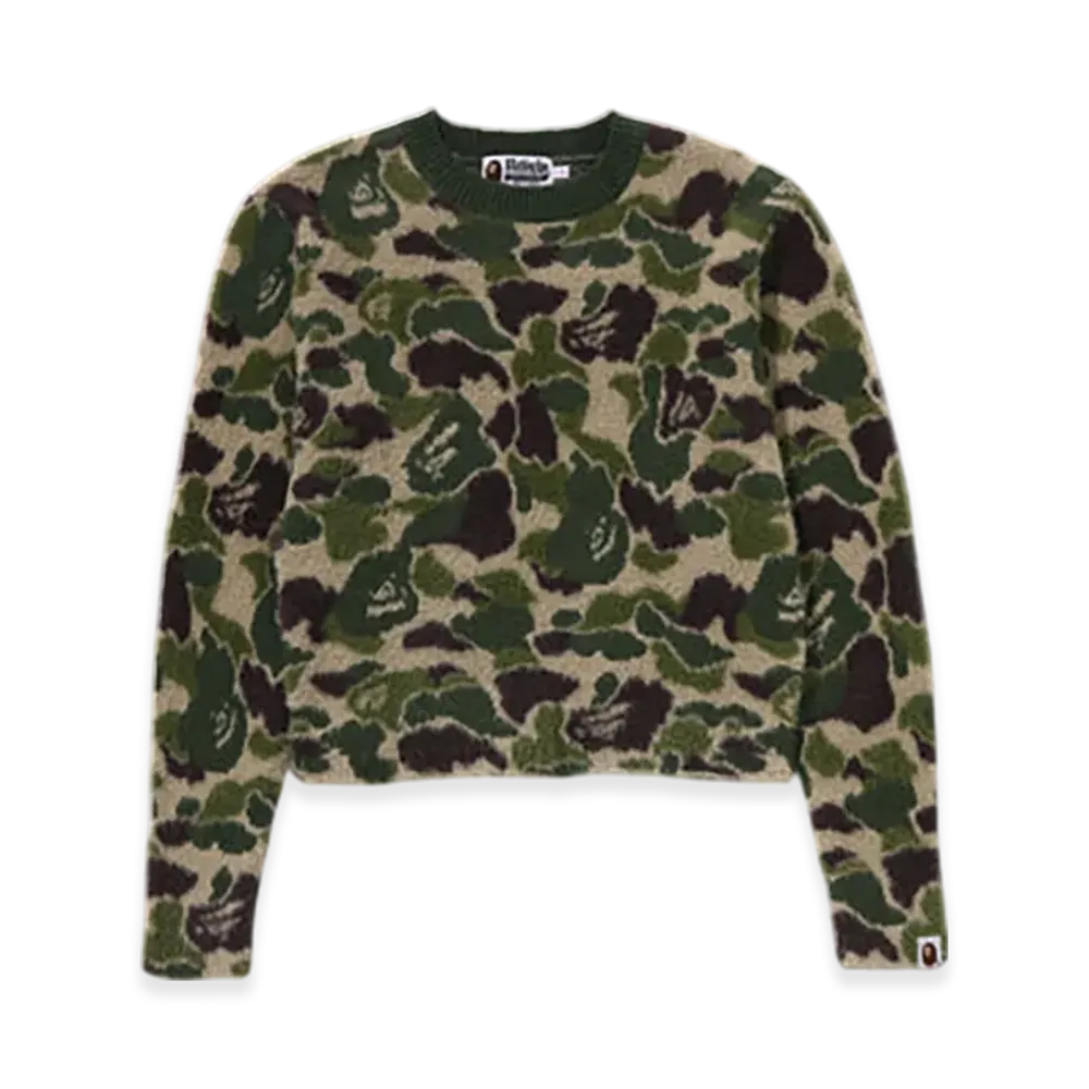 A BATHING APE ABC Camo Shaggy Sweater "Green"
