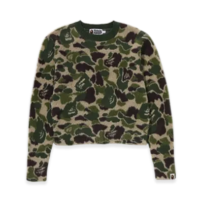 A BATHING APE ABC Camo Shaggy Sweater "Green"