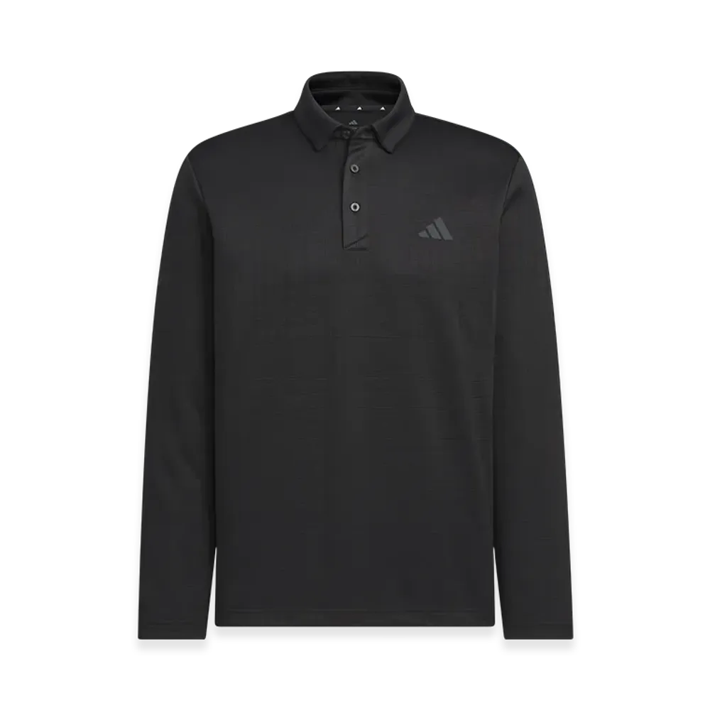 adidas Golf Monogram Long-Sleeve Polo Shirt "Black"