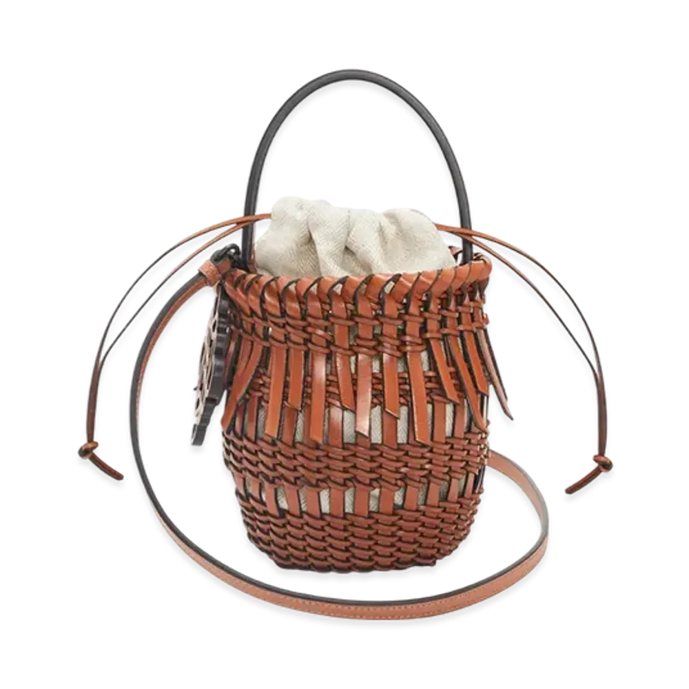 LOEWE Fringe Bucket Bag Small "Tan"