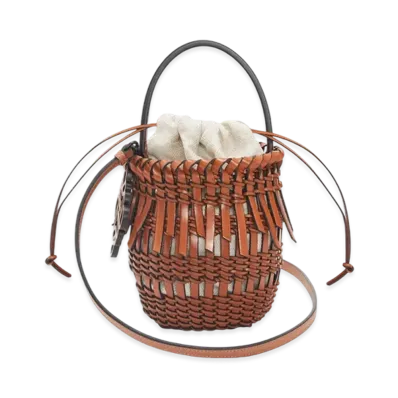 LOEWE Fringe Bucket Bag Small "Tan"