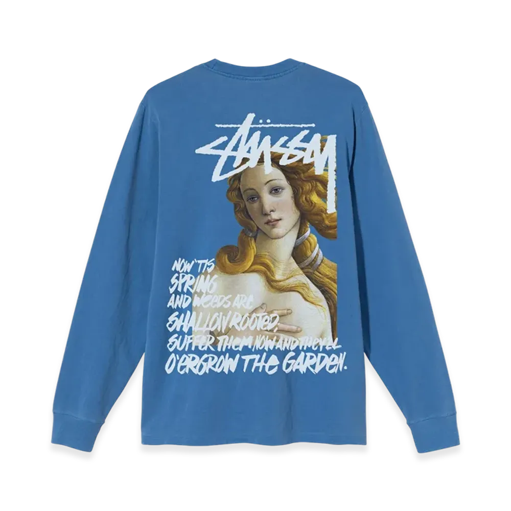 Stussy Spring Weeds Pigment Dyed LS Tee "Blue"