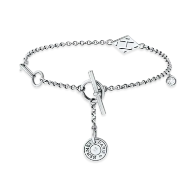 Hermes Gambade Bracelet "White Gold/2 Diamonds"