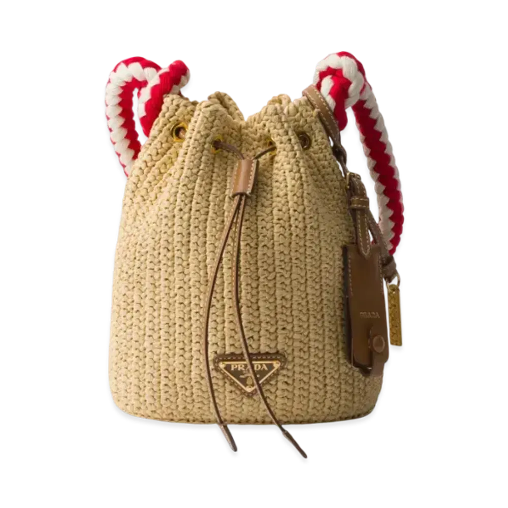 PRADA Crochet Mini Bucket Bag "Natural"