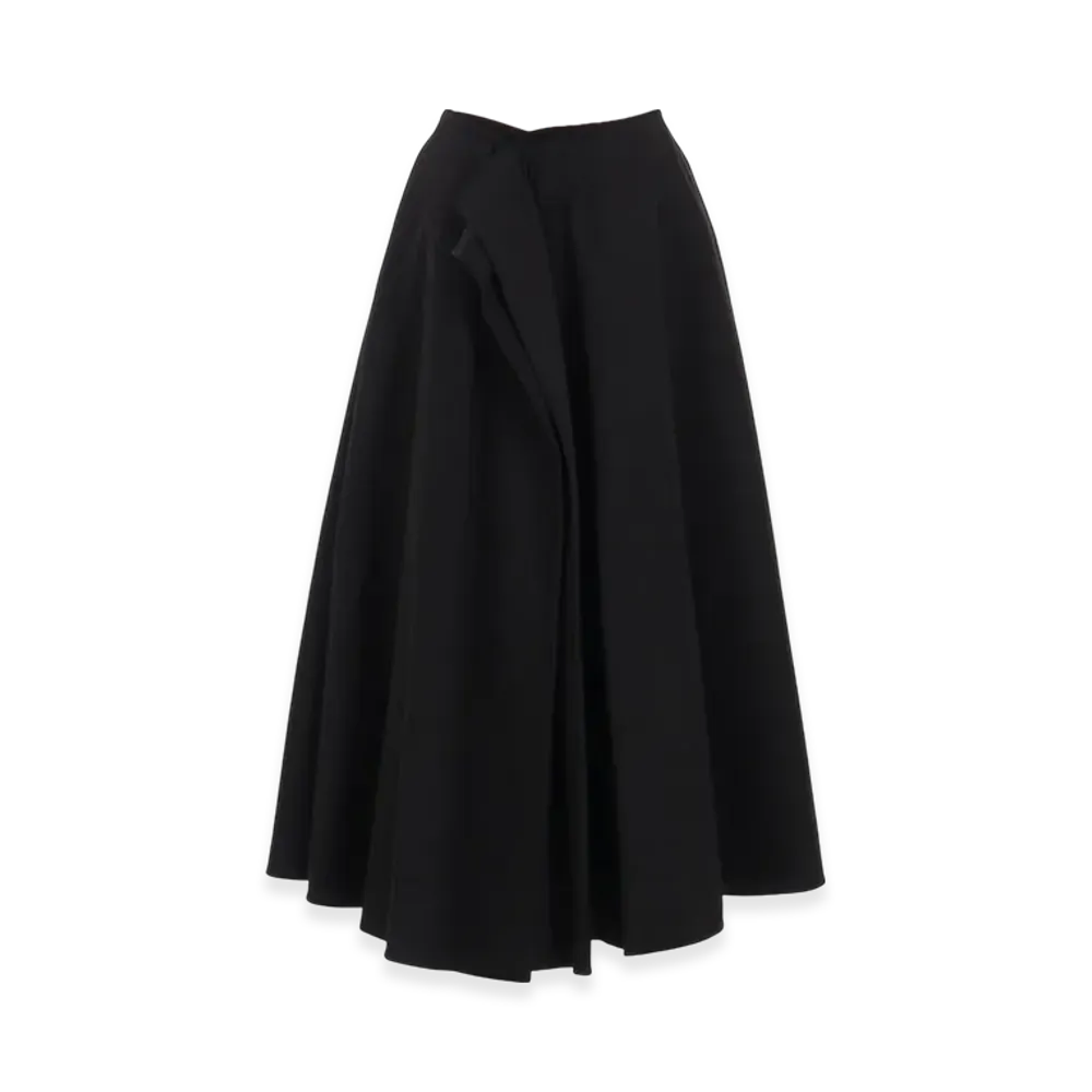 Yohji Yamamoto Cotton Twill Reversible Skirt "Black"