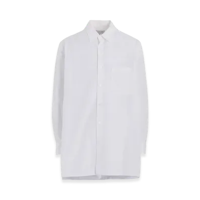 Yohji Yamamoto POUR HOMME Chain Stitch Broad Standard Big Blouse "White"
