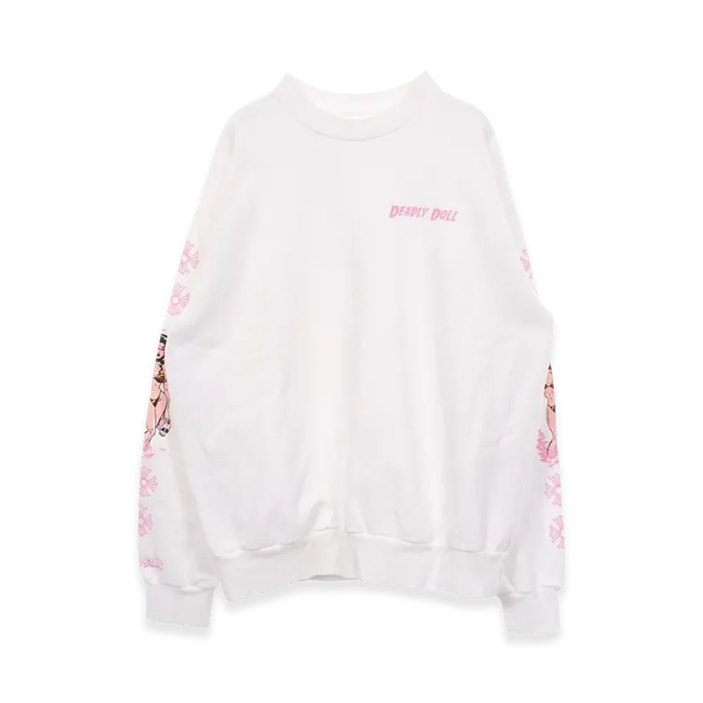 Chrome Hearts x DEADLY DOLL Crewneck Sweatshirt "White"