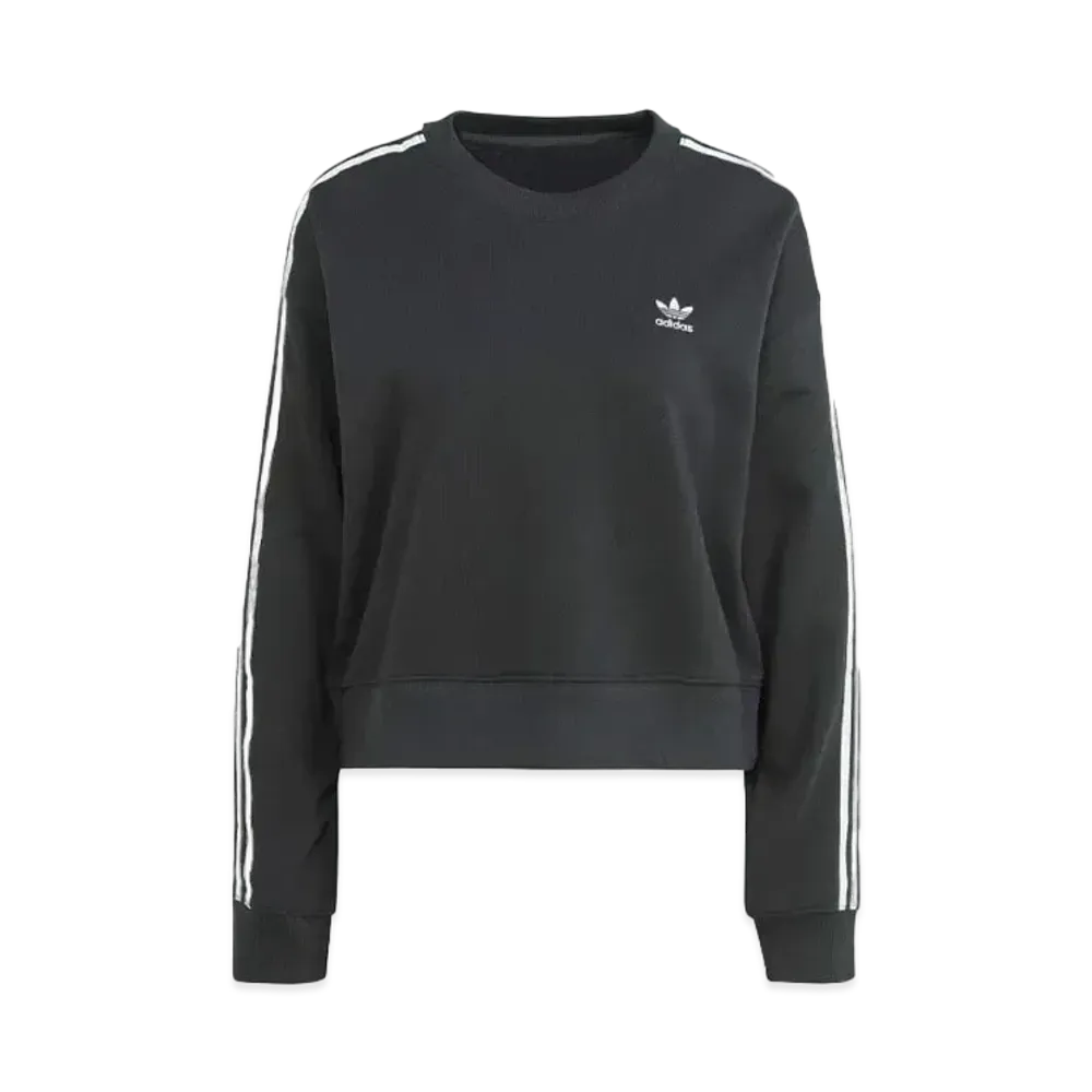 adidas Three Stripes Crew Neck Sweatshirt "Black"