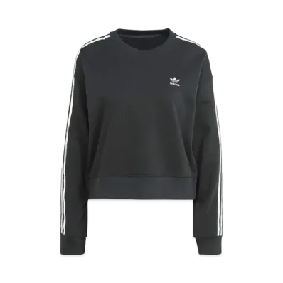adidas Three Stripes Crew Neck Sweatshirt "Black"