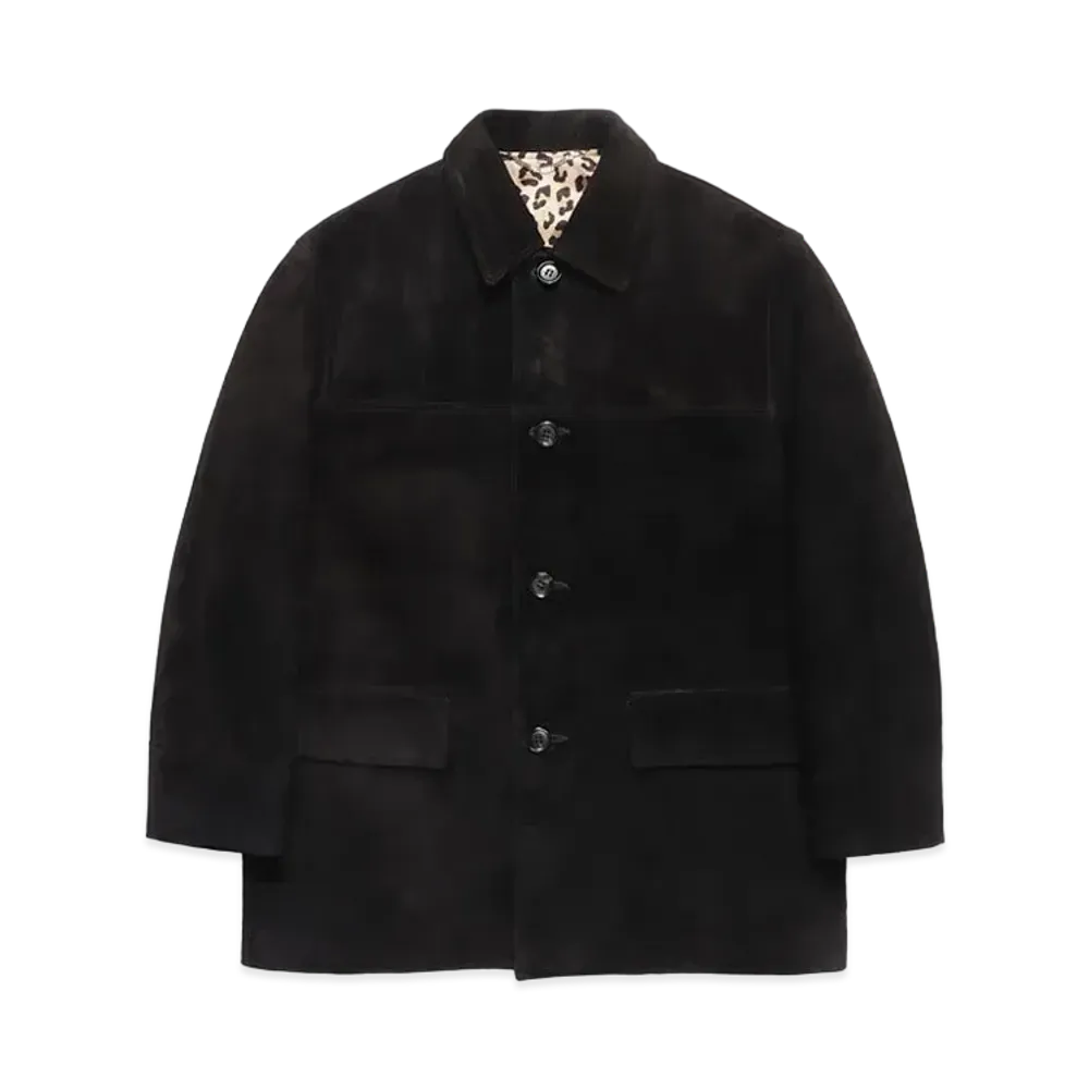 WACKO MARIA Suede Leather Car Coat "Black"