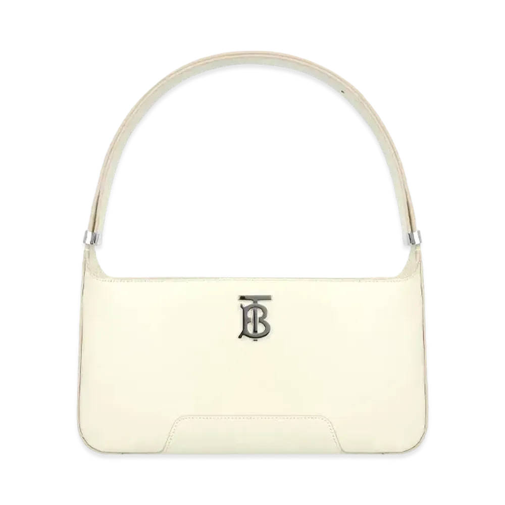 Burberry Leather TB Shoulder Bag "Pale Vanilla"