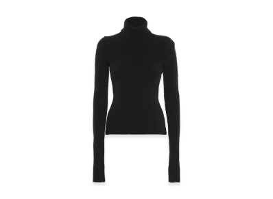 Bottega Veneta Women's Stretch Wool Blend Turtleneck "Dark Brown"