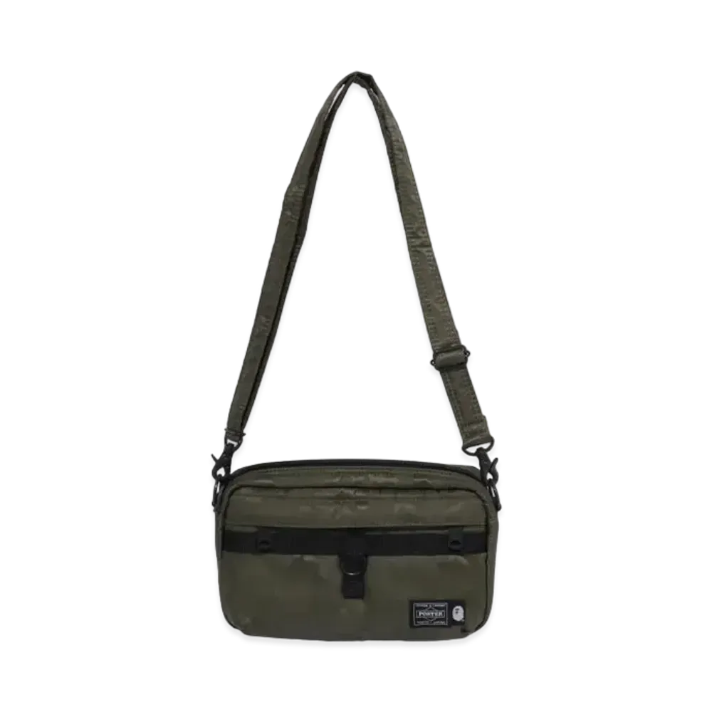 A BATHING APE PORTER SOLID CAMO SHOULDER BAG "Olive Drab"