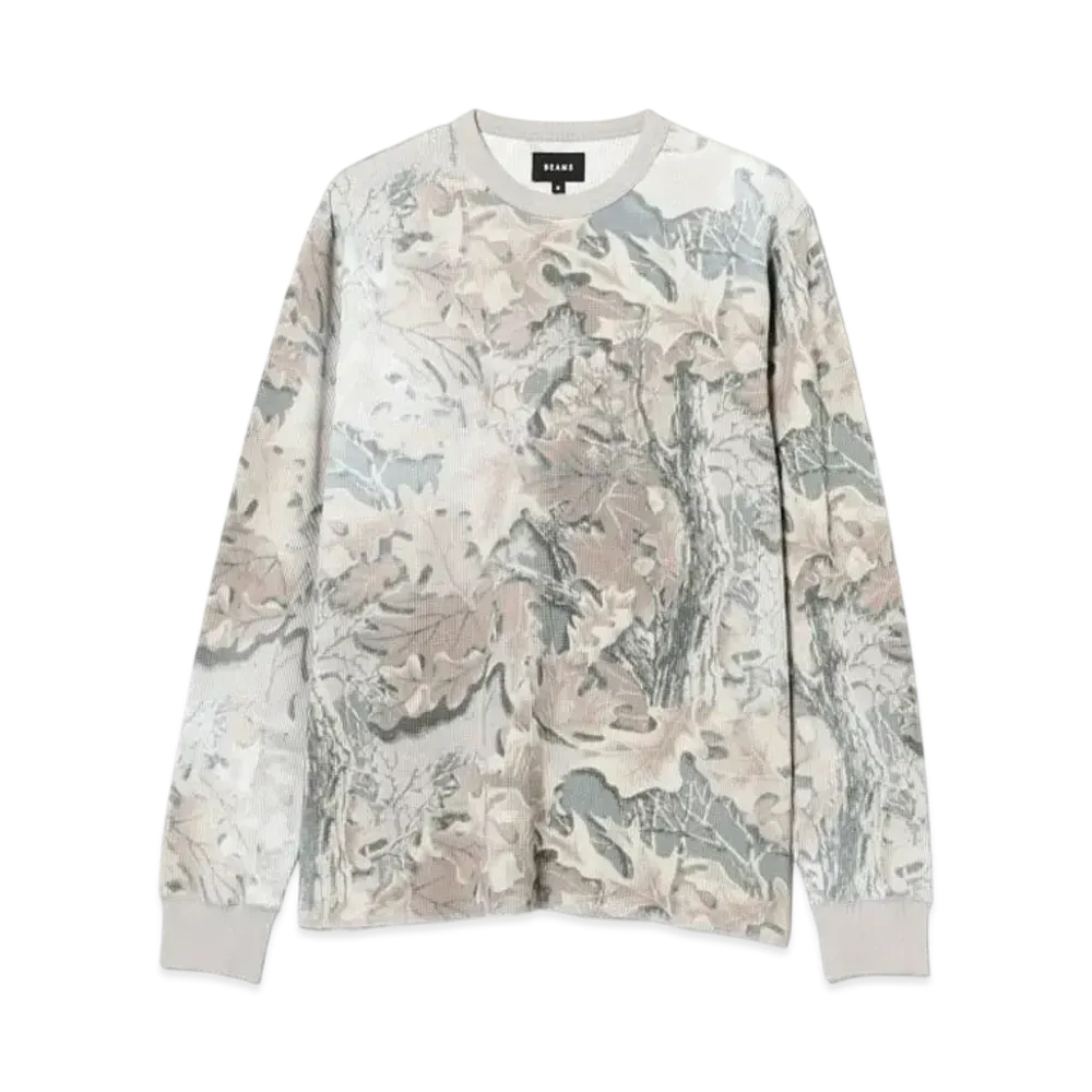 BEAMS Printed Thermal Crewneck Tee "Realtree"