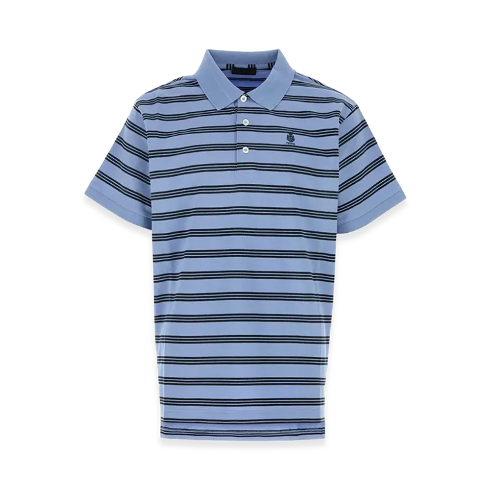 PRADA Embroidered Piquet Polo Shirt "Blue"