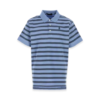 PRADA Embroidered Piquet Polo Shirt "Blue"