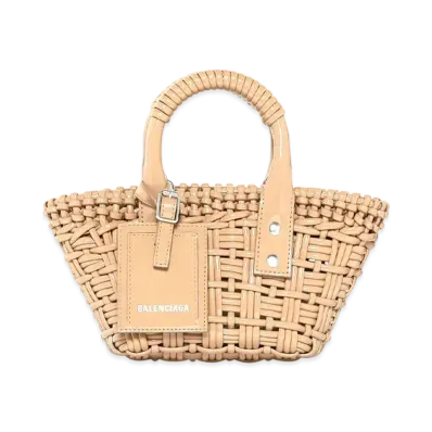 BALENCIAGA Women's Bistro XXS Basket With Strap "Beige"