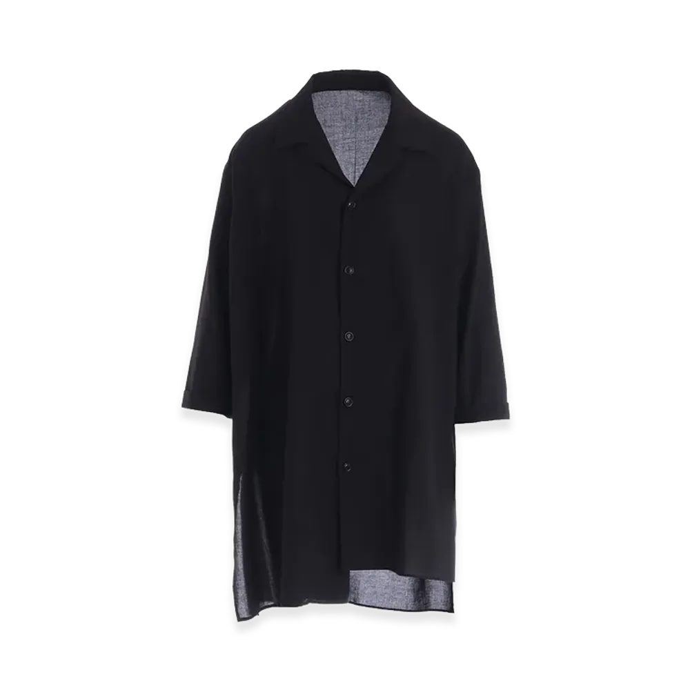 Y's Cotton Voile Viyella 3/4 Sleeve Blouse "Black"