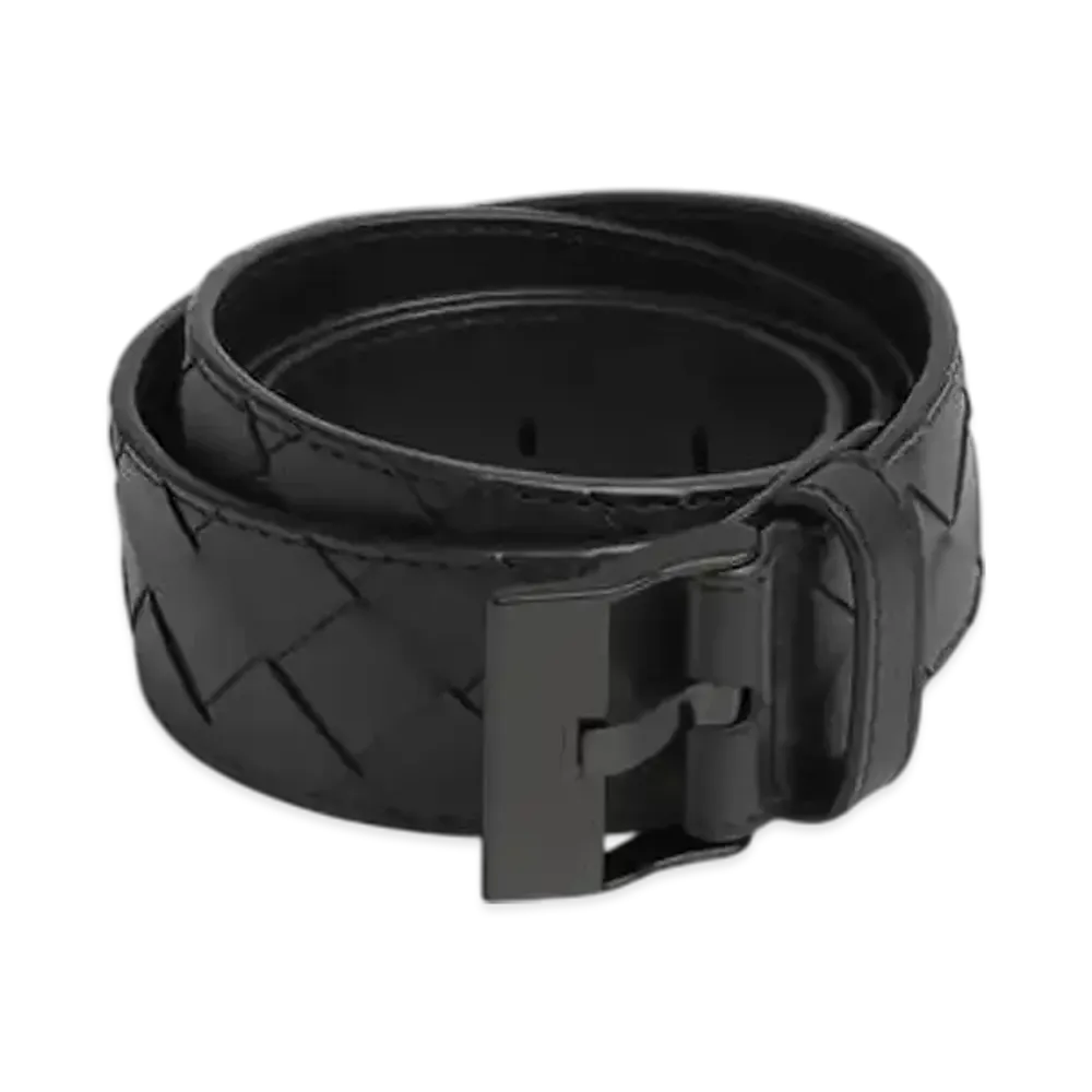 Bottega Veneta Watch Buckle Belt "Black/Nero Opaco"