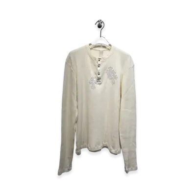 Chrome Hearts Cross Patch Henley Neck Thermal "White"
