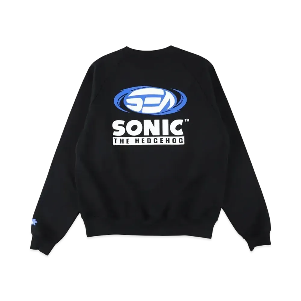 WIND AND SEA x Sonic The Hedgehog Raglan Sleeve Crewneck Sweatshirt "Black"