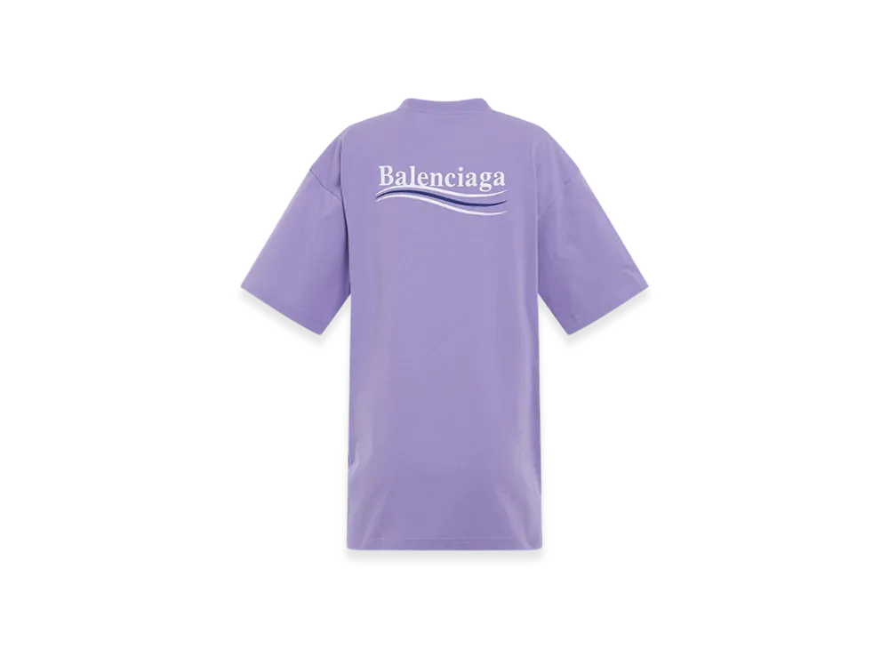 BALENCIAGA Women's Political Campaign Oversized T-Shirt "Light Purple"