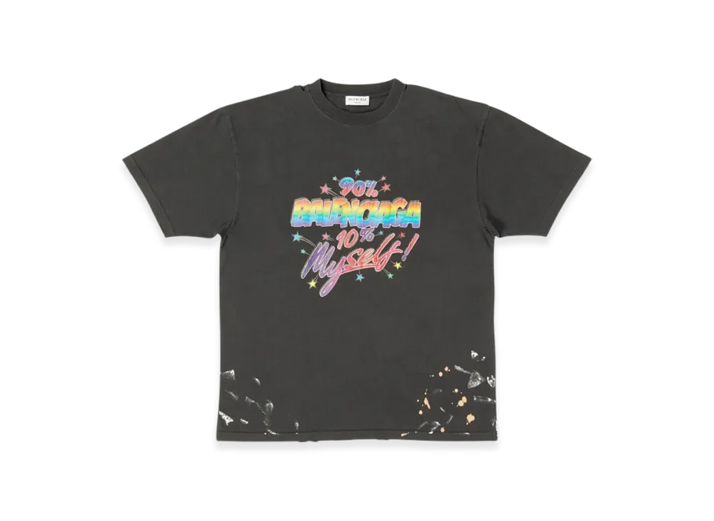 BALENCIAGA Women's Large Fit 90/10 T-Shirt "Black"