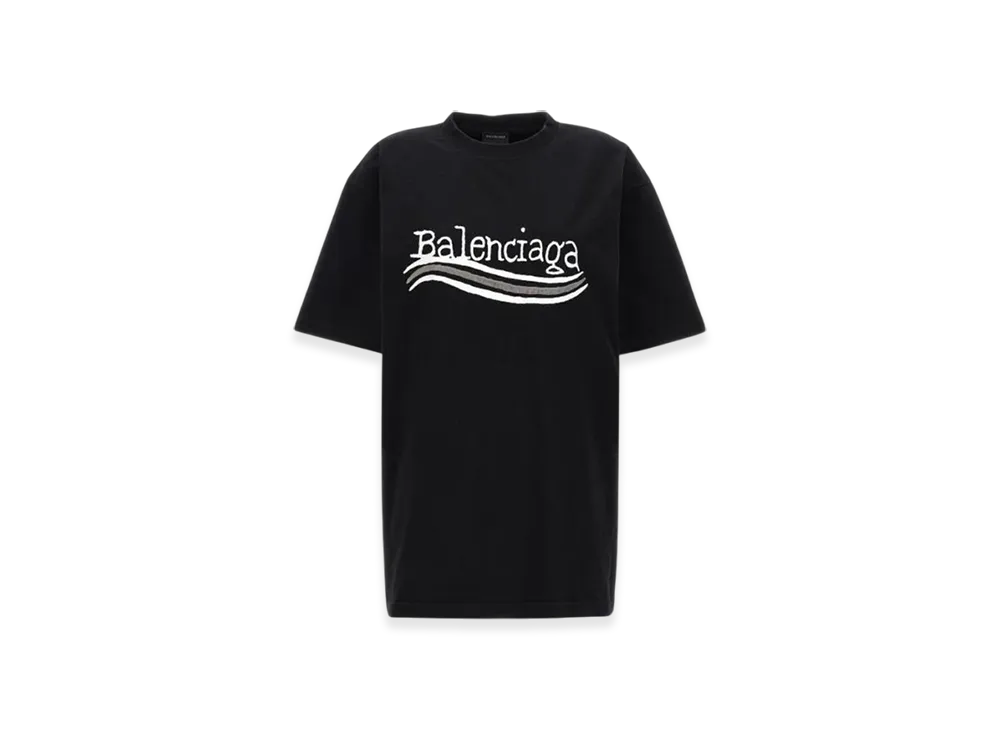 BALENCIAGA Women's Political Hand Drawn T-Shirt "Black"
