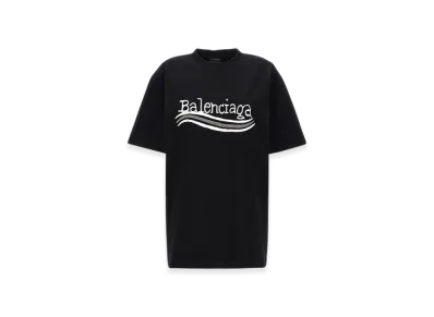 BALENCIAGA Women's Political Hand Drawn T-Shirt "Black"