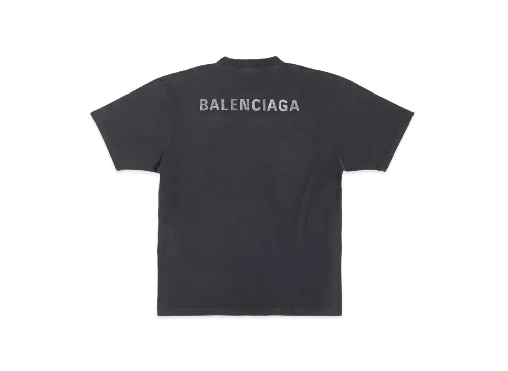 BALENCIAGA Women's Back T-shirt Large Fit "Black"