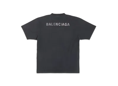 BALENCIAGA Women's Back T-shirt Large Fit "Black"