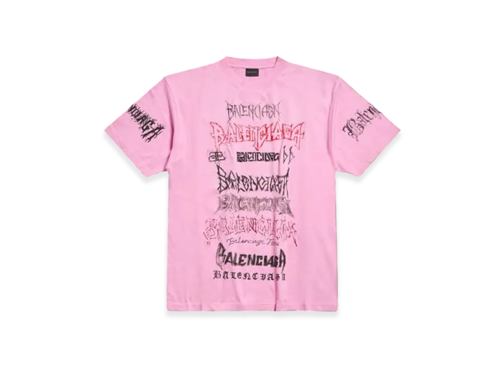 BALENCIAGA DIY Metal T-Shirt Large Fit in Pink "Red"