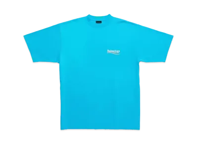 BALENCIAGA Women's Political Campaign T-shirt Large Fit "Blue Sky"