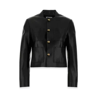 Bottega Veneta Women's Leather Jacket "Black"