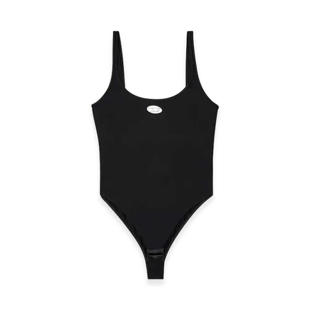 Diesel Megan-Utlt Microfiber Bodysuit With Cut-Out Logo "Black"
