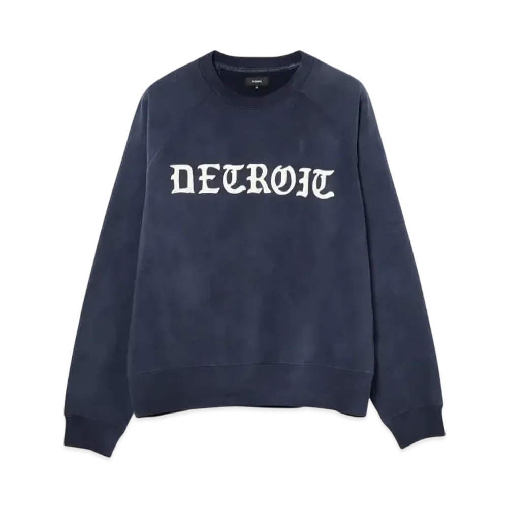 BEAMS Fade Print Crewneck Sweatshirts "Navy"