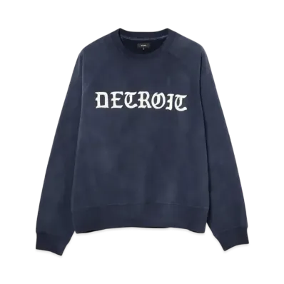 BEAMS Fade Print Crewneck Sweatshirts "Navy"