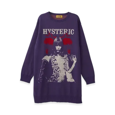 HYSTERIC GLAMOUR EP Berry Hys Jacquard Dress "Purple"