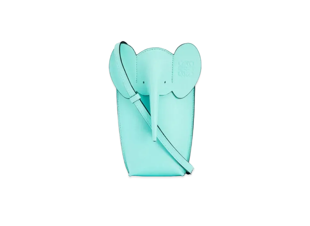 LOEWE Elephant Pocket In Classic Calfskin "Pacific Aqua"
