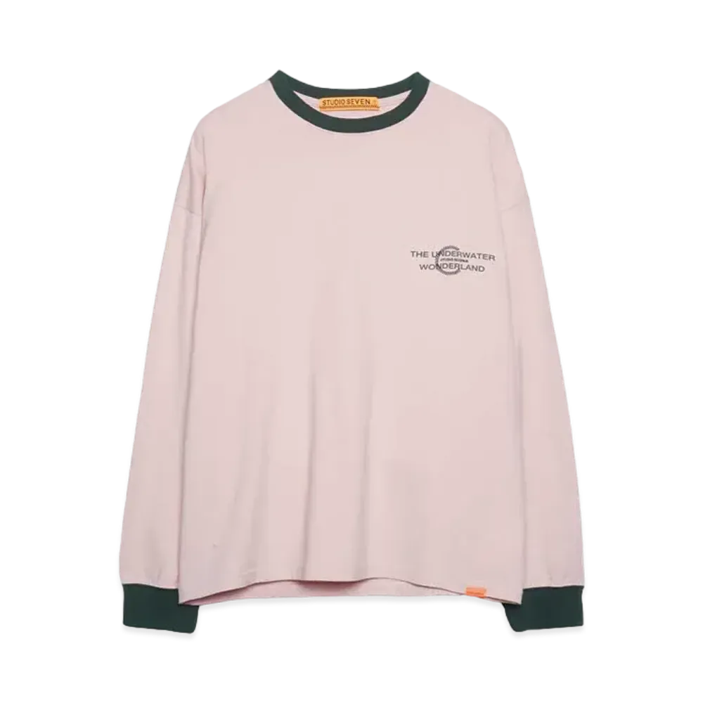 STUDIO SEVEN COMBI RIB LS TEE "PINK"